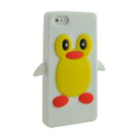 Silicone Case Cover Lovely Penguin Type for iPhone 5 White