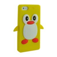 Silicone Case Cover Lovely Penguin Type for iPhone 5 Yellow