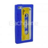 Retro Tape Protective Silicone Case for iPhone 5 Deep Blue