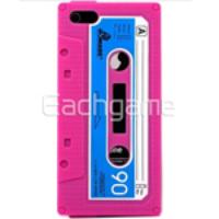 Retro Tape Protective Silicone Case Cover for iPhone 5 Rose Red