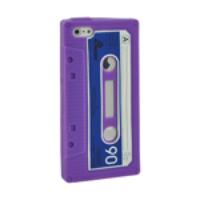 Retro Tape Protective Silicone Case for iPhone 5 Purple