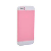 Dual Color Plastic Case Shell Cover for iPhone 5 - Pink + White