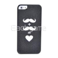 Matte Glitter Protective Case Shell Cover for iPhone 5 - Moustache + M