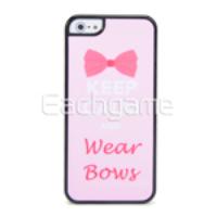 Matte Glitter Protective Case Shell Cover for iPhone 5 - Bowknot + Kee