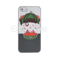 Colorful Relievo Hard Case Back Cover for iPhone 5 - Girl & Watermelon