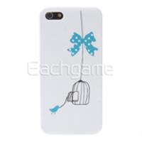 Matte Lovers' Protective Case Skin Cover for iPhone 5 - Birdcage Blue 