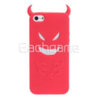 Devil Soft Silicone Case Shell Cover for iPhone 5 - Red