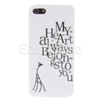 Matte Lovers' Protective Case Skin Cover for iPhone 5 - Heart & Giraff