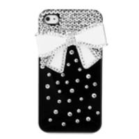 Crystal Decorated Bowknot Design Protective Case Back Cover for iPhone