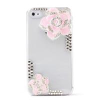 Crystal Decorated Flower Design Protective Case Back Cover for iPhone 