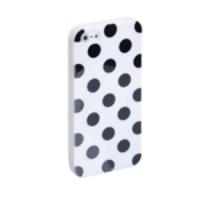 Fashionable Dot Pattern TPU Case Cover for iPhone 5 White