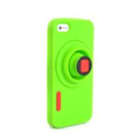 Unique Camera Pattern Silicone Case Cover for iPhone 5 Green