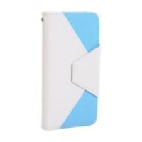 Color Matching PU Leather Case Cover for iPhone 5 Sky Blue