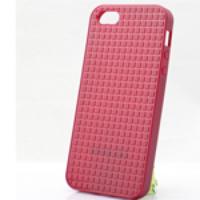 Little Squares Pattern TPU Case Cover for iPhone 5 Red