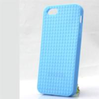 Little Squares Pattern TPU Case Cover for iPhone 5 Sky Blue