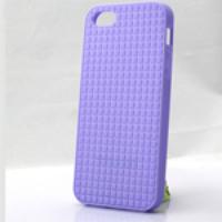 Little Squares Pattern TPU Case Cover for iPhone 5 Purple