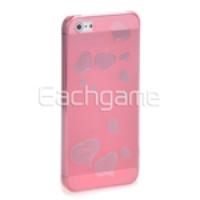 Fancy Heart Patterns Transparent Case Cover for iPhone 5 Pink