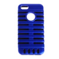 Microphone Pattern Protective Back Case Cover for iPhone 5 Dark Blue