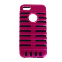 Microphone Pattern Protective Back Case Cover for iPhone 5 Rose