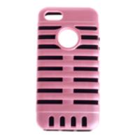 Microphone Pattern Protective Back Case Cover for iPhone 5 Pink