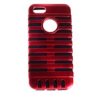 Microphone Pattern Protective Back Case Cover for iPhone 5 Red