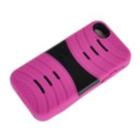 Protective Shell Case Cover with Stand Function for iPhone 5 Rose