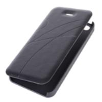 Protective Folio Leather Shell Case Cover for iPhone 5 Black