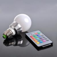 White Ball LED Light Bulb With Remote Controller Sliver