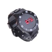 Fashion Men Women Unisex LED Round Wrist Watch Black Clearance