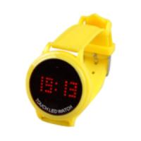 60-LED Lights Touch Screen LED Unisex Wrist Watch WYD-343 Yellow Clear