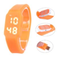 Multi-funciton TF U disk USB2.0 LED Watch Silicone Unisex Wrist Watch 