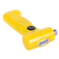 3-LED Dynamo Flashlight with Lifesaving Hammer (Yellow)