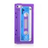 Retro Cassette Tape Silicone Case for iPhone 5 (Purple)