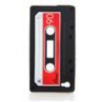 Retro Cassette Tape Silicone Protective Case for iPhone 4/4S (Black)