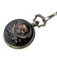 Retro Pirate Alloy Pocket Watch w/ Chain