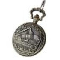 Retro Train Alloy Pocket Watch w/ Chain