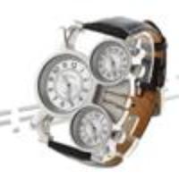 Oulm 1167 Men's Leather Band Quartz Wrist Watch