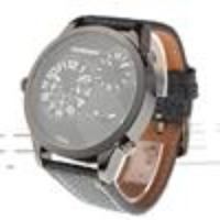 SHIWEIBAO 9399 Men's Leather Band Quartz Wrist Watch
