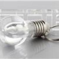 Bulb-Shaped 7-Color Light LED Flashlight Keychain