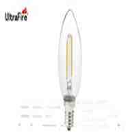 UltraFire E14 2W 2*LED 400LM 3200K Warm White LED Filament Candle Light Bulb