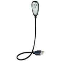 Mini 3-LED Lamp with Switch, USB Interface for Notebooks (Black)