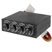 Computer CPU Fan Speed â€‹â€‹Controller with Blue LED Knob (Black)