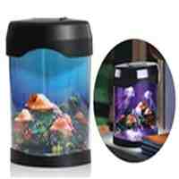 USB Jellyfish Tank with Colorful LED Light, Silicone Jellyfishes