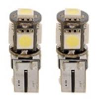 2pcs 5 5050 SMD LED Light Bulb with CANBUS (White)