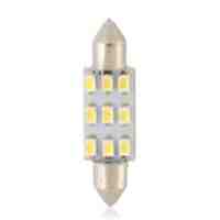 T10 1210 9-LED 39mm White & Blue Festoon Car Light (White)