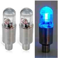 008 Blue Light Flashing LED Tire Light 2pc Set (Silver)