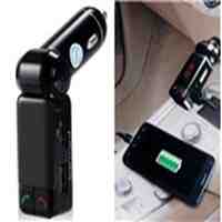 Bluetooth Dual USB Car Charger with LED Display & FM (Black)