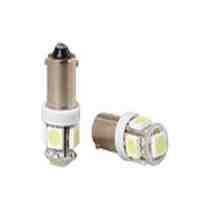 2PCS 5 LED White Light Gauge Indicator Car Bulb Light (Silver)