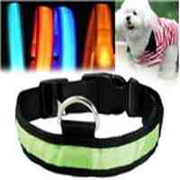 LED Glittery Pet Collar Dog Collar Size M (Green)