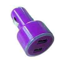 Portable Travel 2.1A Dual USB Port Car Charger Adapter for Appple and Android Devices - Blue